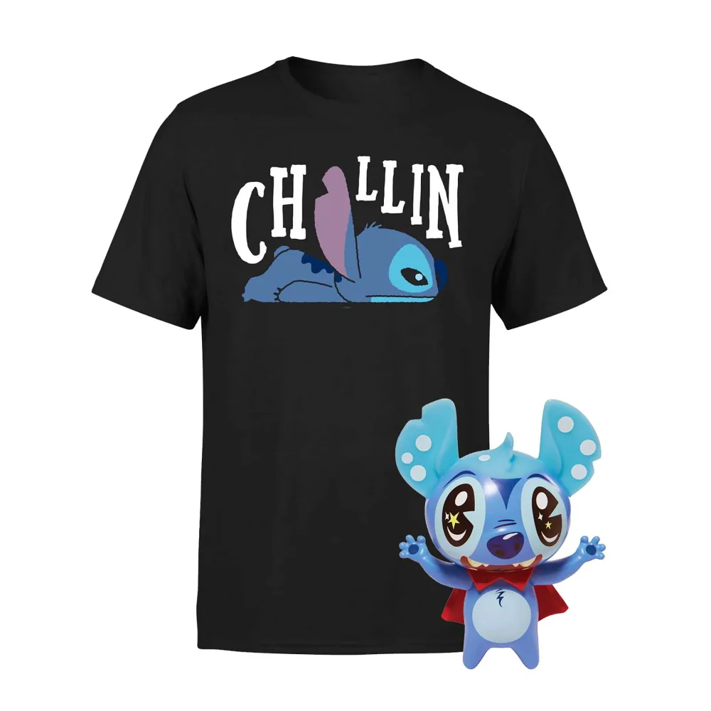 Miss Mindy Presents Disney Super Hero Stitch Vinyl Figurine & T-Shirt Bundle - Adults - XXL Image 1
