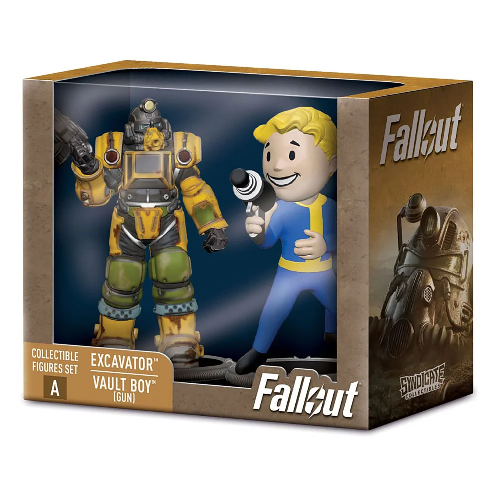 Fallout Mini Figures 2-Pack Set A Excavator & Vault Boy (Gun) 7 cm Image 1