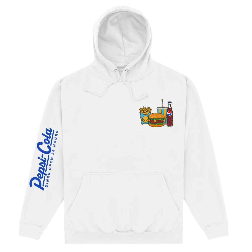 Pepsi Co. Diner Open 24 Hours Hoodie - White - S Image 1