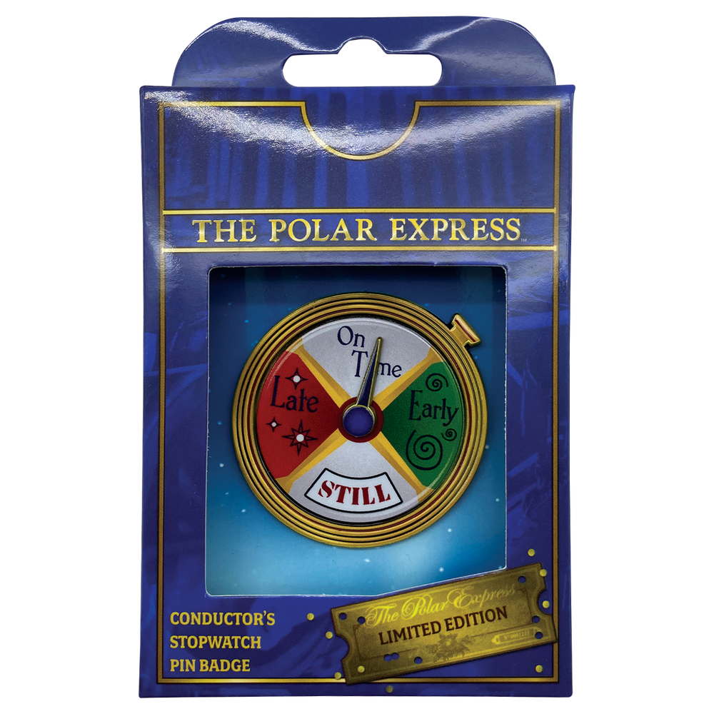The Polar Express Conductor's Stopwatch Spinning Pin Badge Image 1
