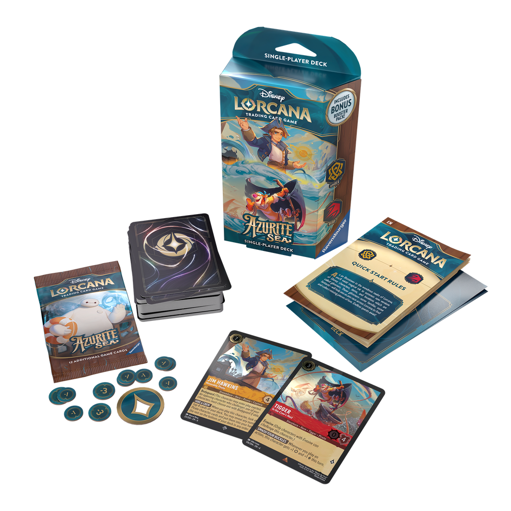 Disney Lorcana Trading Card Game Azurite Sea Amber & Ruby Starter Deck Image 1