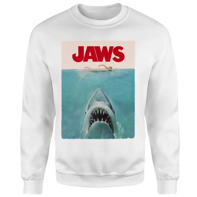 Jaws Classic Poster Sweatshirt - White