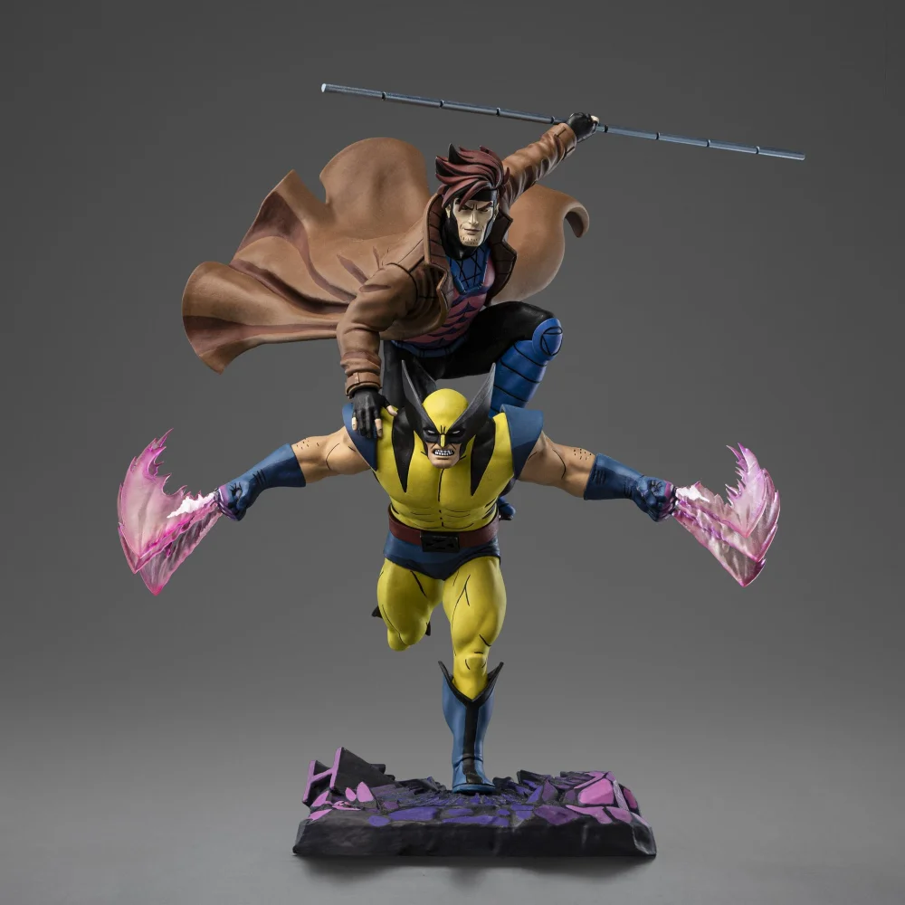 Iron Studios X-Men 97 Gambit & Wolverine Deluxe Art Scale 1/10 Statue Image 1