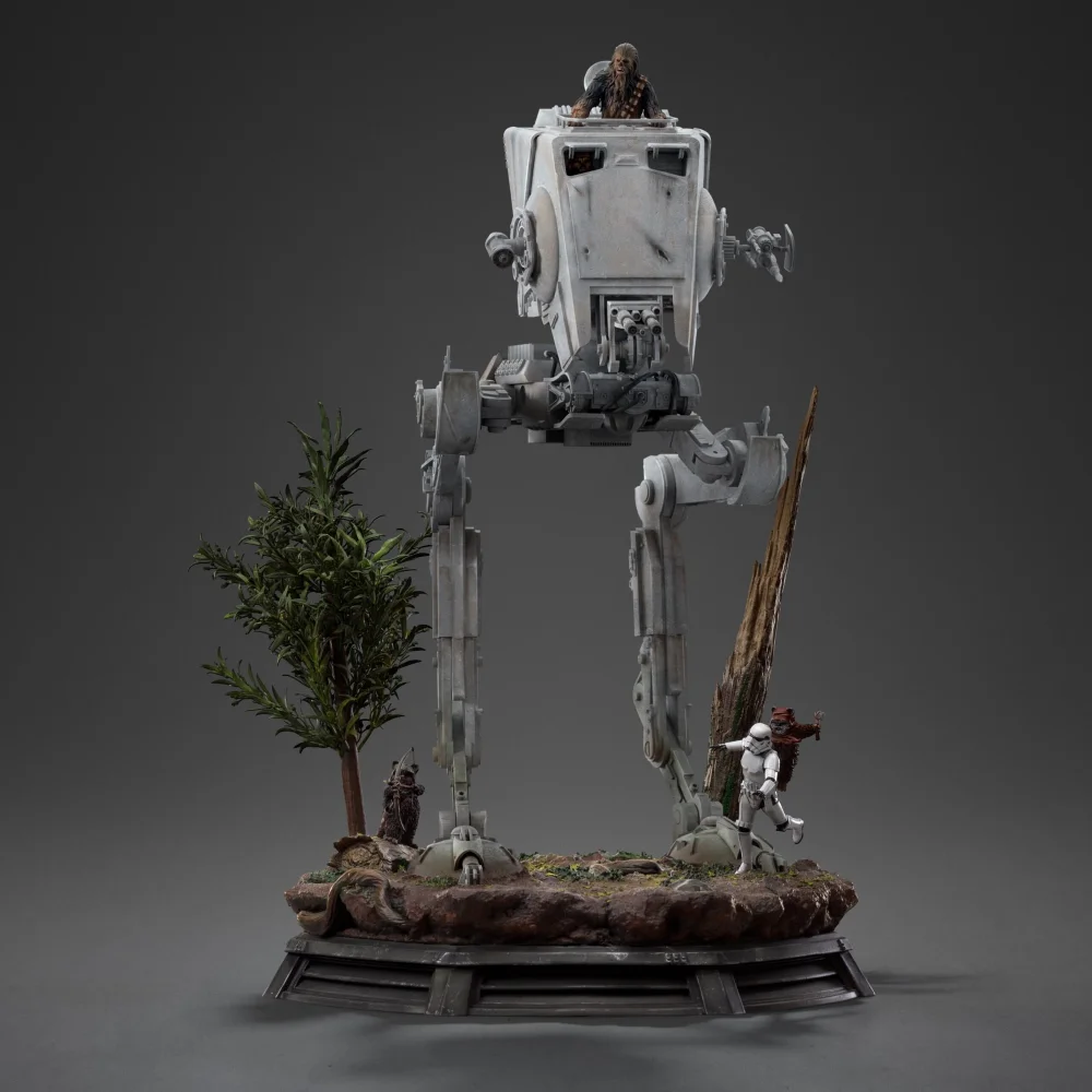Iron Studios Star Wars AT-ST and Chewbacca Demi Art Scale 1/20 Statue Image 1