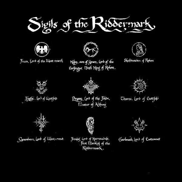 Lord Of The Rings Sigils Men's T-Shirt - Black