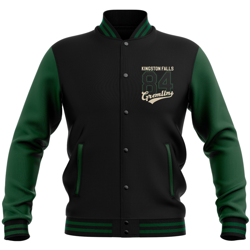 Gremlins Stripe Collegiate Varsity Jacket - Black/Green - XL Image 1