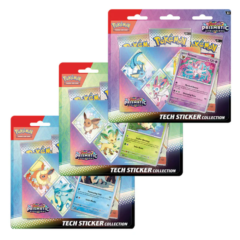 Pokémon TCG: Scarlet & Violet 8.5 - Prismatic Evolutions Tech Sticker Collection - Assorted Display (Includes 1 Set Only) Image 1