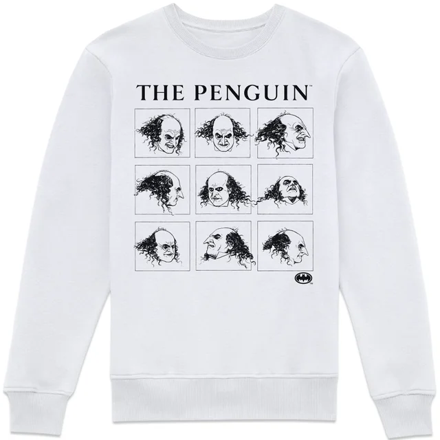 Batman Returns Multiple Faces Of The Penguin Sweatshirt - White