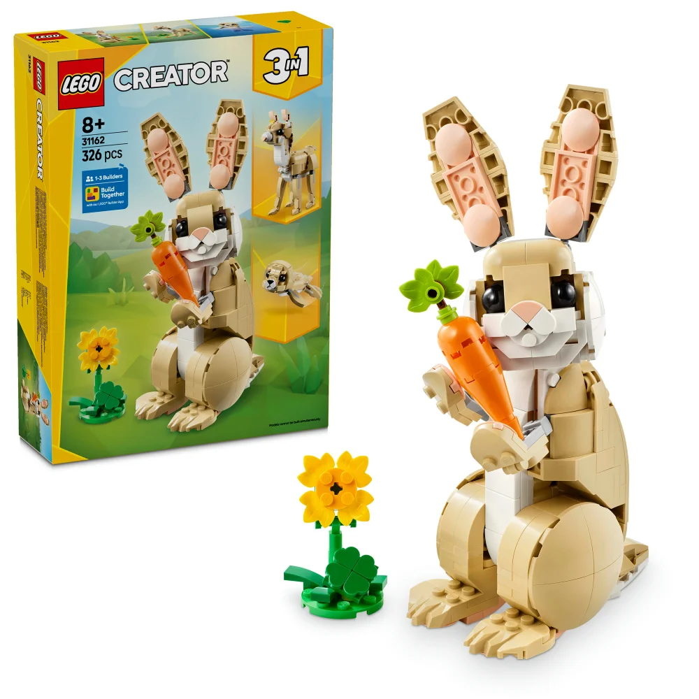 LEGO Creator 3in1 Cute Bunny Toy, Animal Figure Set 31162 Image 1