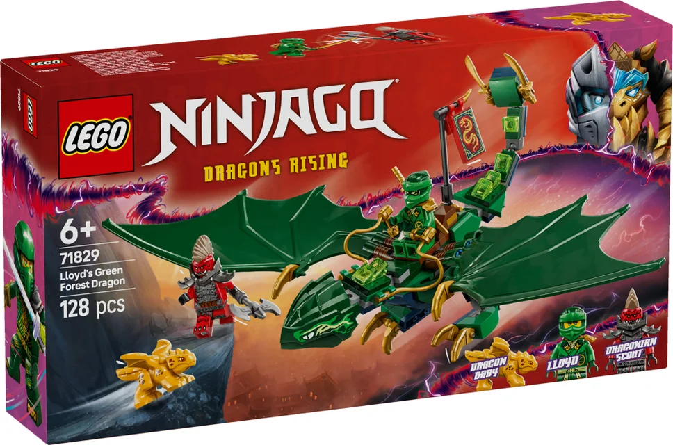 LEGO NINJAGO Lloyd’s Green Forest Dragon Toy for Kids 71829