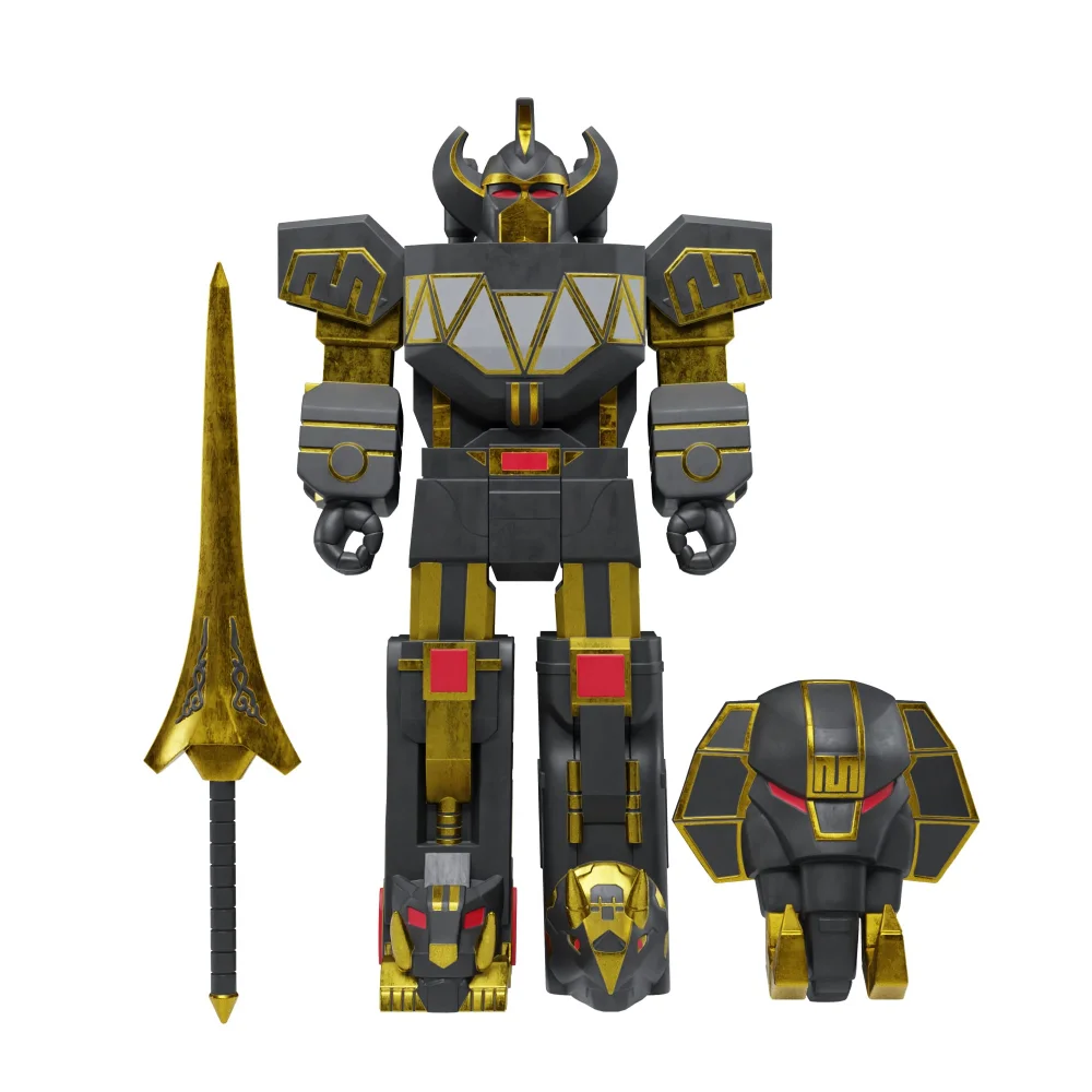 Super7 Power Rangers W1 - Megazord Black and Gold ReAction Figure Image 1