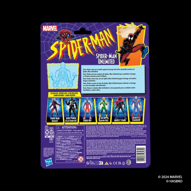 Marvel Legends Series Spider-Man Unlimited, Retro Comics Collectible 6-Inch Scale Action Figure