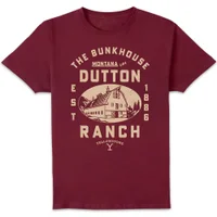 Yellowstone Dutton Ranch Woodcut Unisex T-Shirt - Burgundy