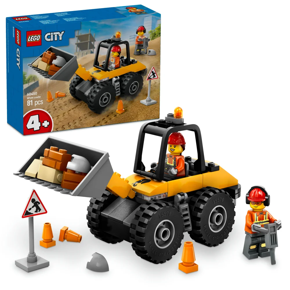 LEGO City Yellow Construction Wheel Loader Vehicle Toy 60450 Image 1