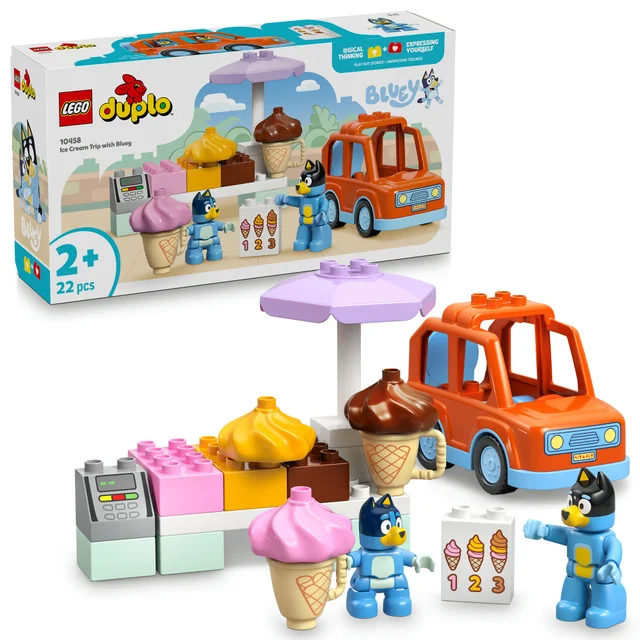 LEGO® DUPLO® Bluey Ice Cream Trip with Bluey Toddler Toy 10458
