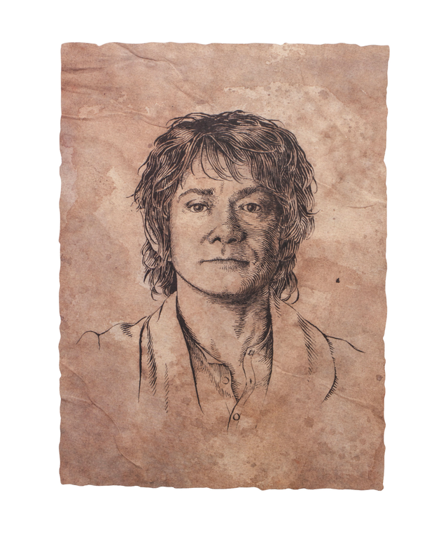 Weta Workshop The Hobbit Art Print Portrait of Bilbo Baggins 21 x 28cm
