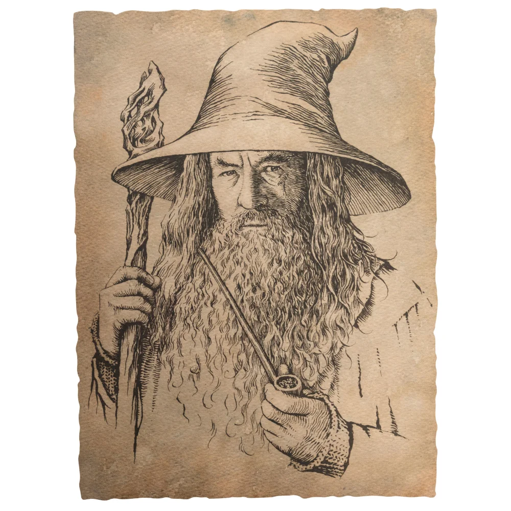 Weta Workshop The Hobbit Art Print Portrait of Gandalf the Grey 21 x 28cm Image 1