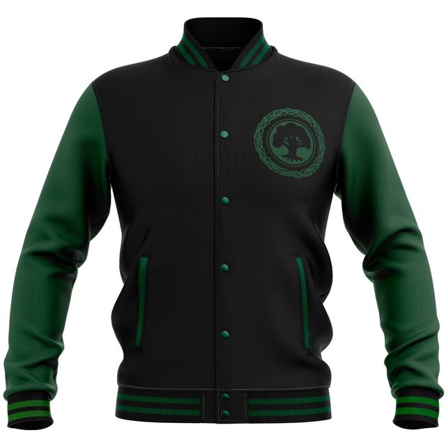 Magic: The Gathering Forest Roundel Varsity Jacket - Black/Green