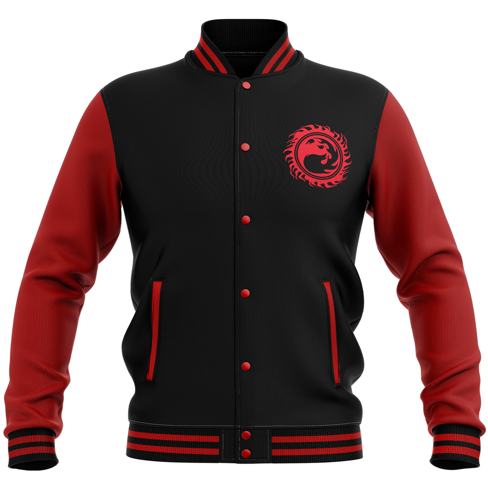 Magic: The Gathering Mountain Roundel Varsity Jacket - Black/Red - S Image 1