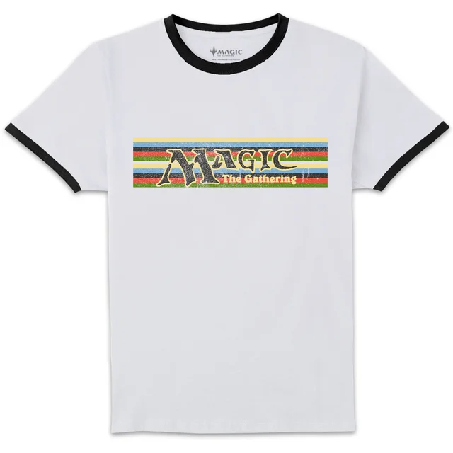 Magic: The Gathering Retro Logo Unisex Ringer T-Shirt - White/Black