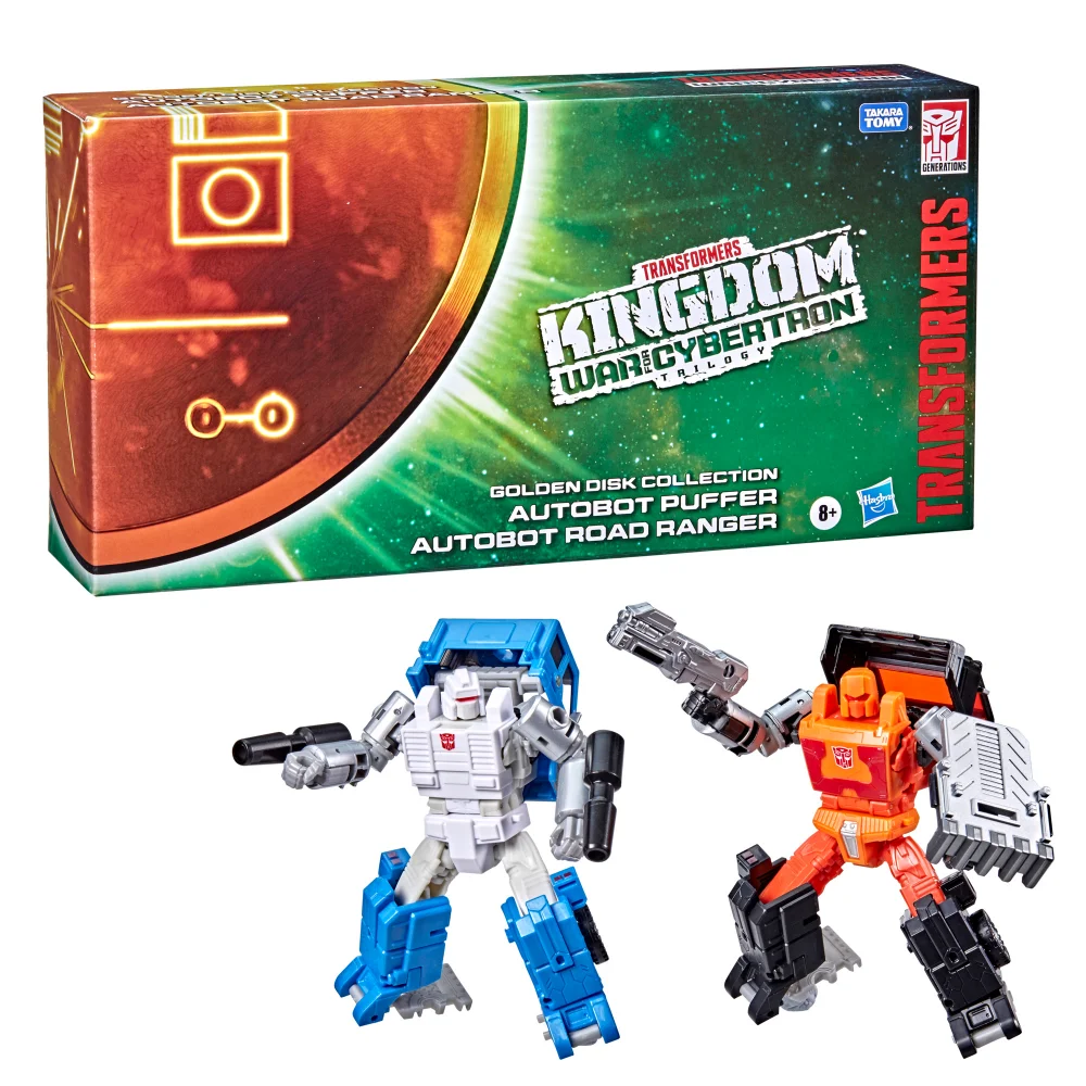 Transformers Generations War for Cybertron Golden Disk Collection Chapter 1, Autobot Road Ranger and Autobot Puffer 5.5 Inch Image 1