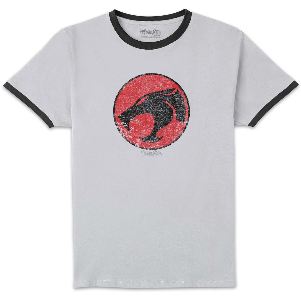 Thundercats Retro Logo Unisex Ringer T-Shirt - White/Black - L Image 1