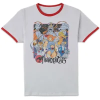 Thundercats Classic Lineup Unisex Ringer T-Shirt - White/Red - undefined undefined