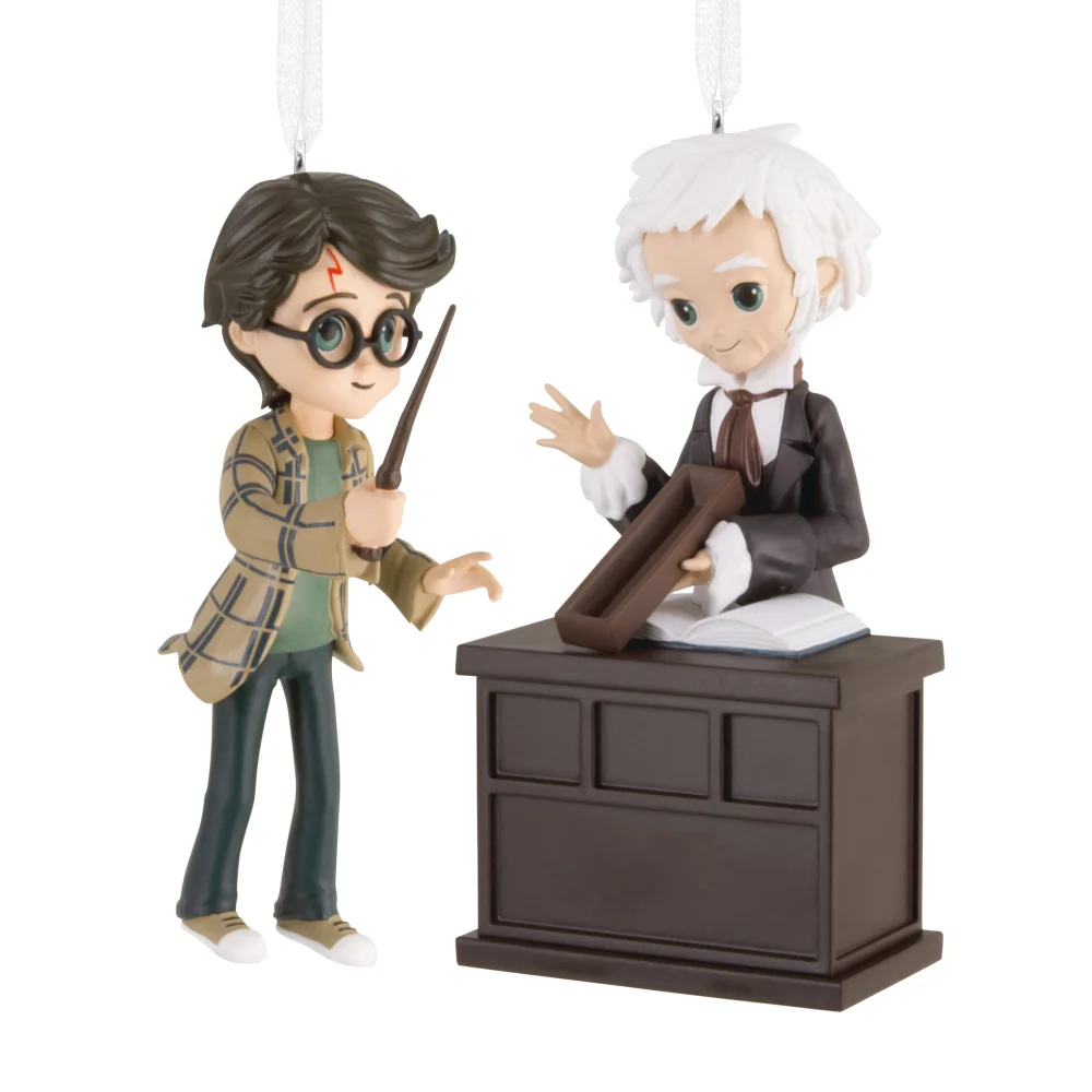 Hallmark Storied Moments Harry Potter Ornaments - Set of 2 - Harry Potter & Ollivander Image 1
