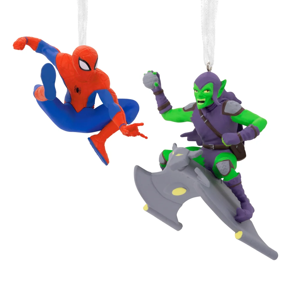 Hallmark Storied Moments Marvel Ornaments - Set of 2 - Spider-Man & Green Goblin Image 1