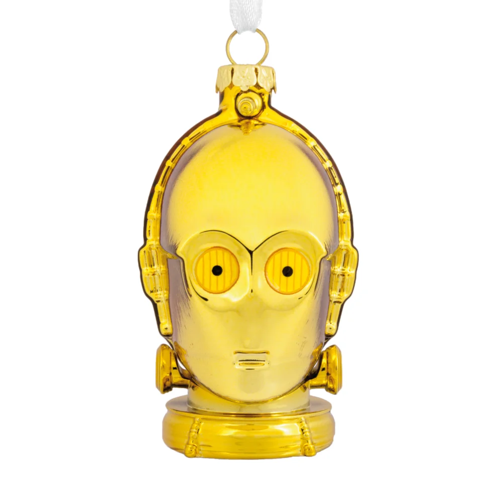 Hallmark Star Wars Glass Ornament - C-3PO Gold Head Image 1