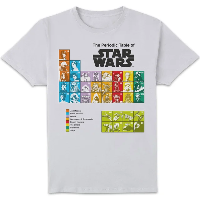 Star Wars Periodic Table Unisex T-Shirt - White
