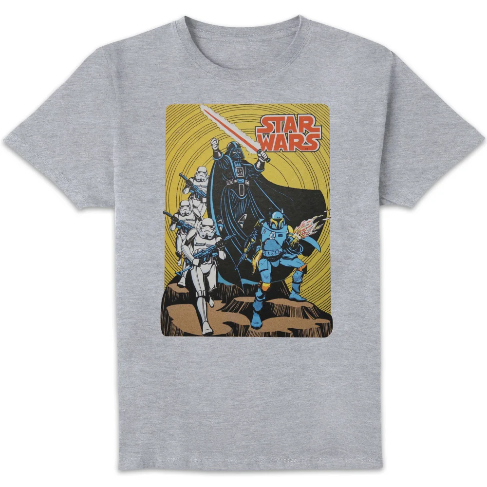 Star Wars Vader Retro Poster Unisex T-Shirt - Grey - S Image 1