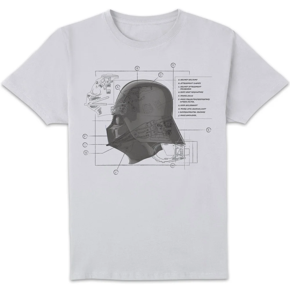 Star Wars Mask Diagram Unisex T-Shirt - White - S Image 1