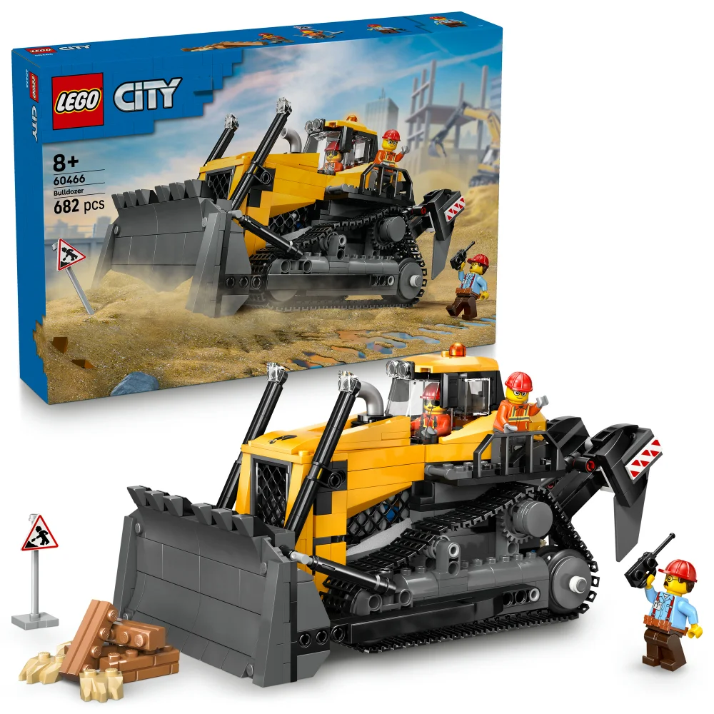 LEGO City Yellow Bulldozer Construction Vehicle Toy 60466 Image 1