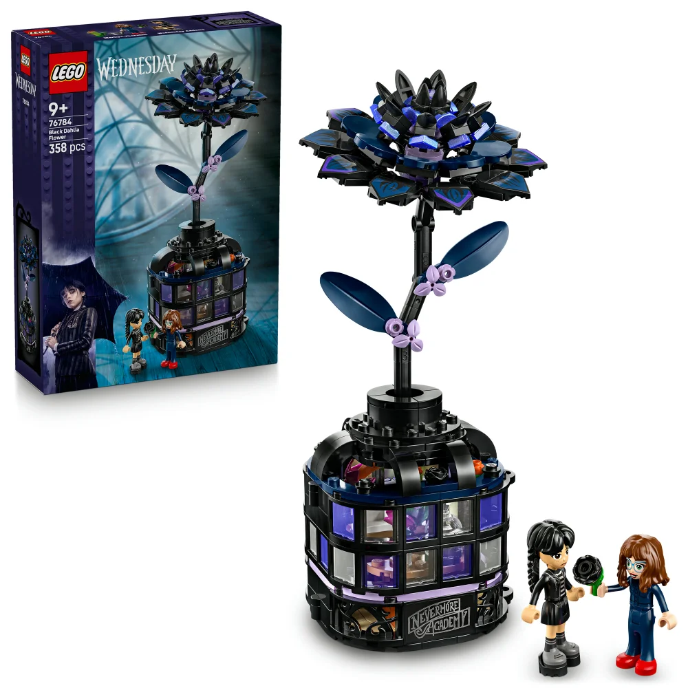 LEGO® Wednesday Black Dahlia Flower Halloween Gift, Faux Plant Room Decor 76784 Image 1