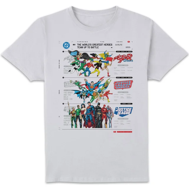 DC Comics Justice League Through The Ages Unisex T-Shirt - White