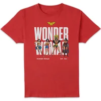 DC Comics Justice League Wonder Woman Through The Ages Unisex T-Shirt - Red - undefined undefined