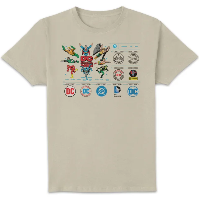 DC Comics Justice League DC Through The Ages Unisex T-Shirt - Cream