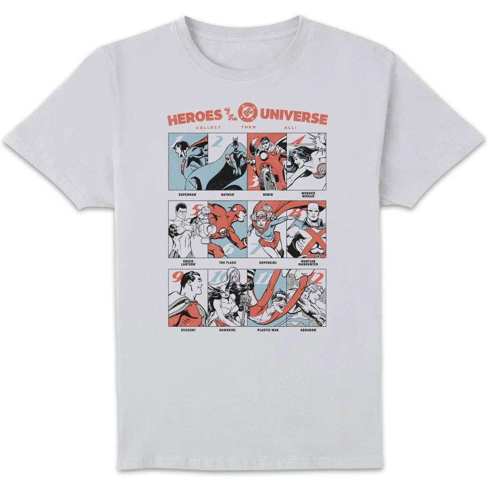 DC Comics Justice League Heroes Of The Universe Unisex T-Shirt - White - 4XL Image 1