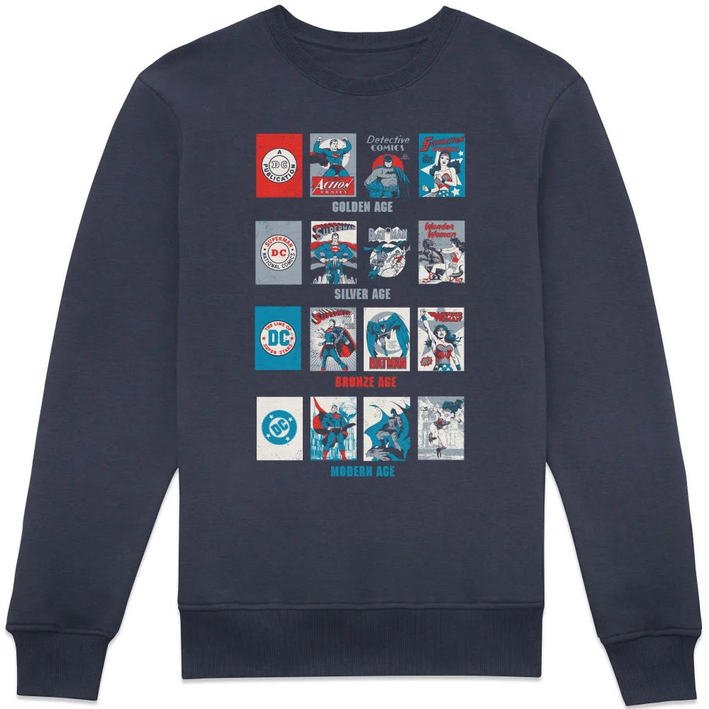 DC Comics Justice League Through The Ages Sweatshirt - Navy - XS Image 1