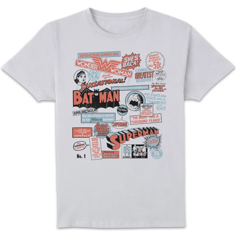 DC Comics Justice League Retro Unisex T-Shirt - White - S Image 1