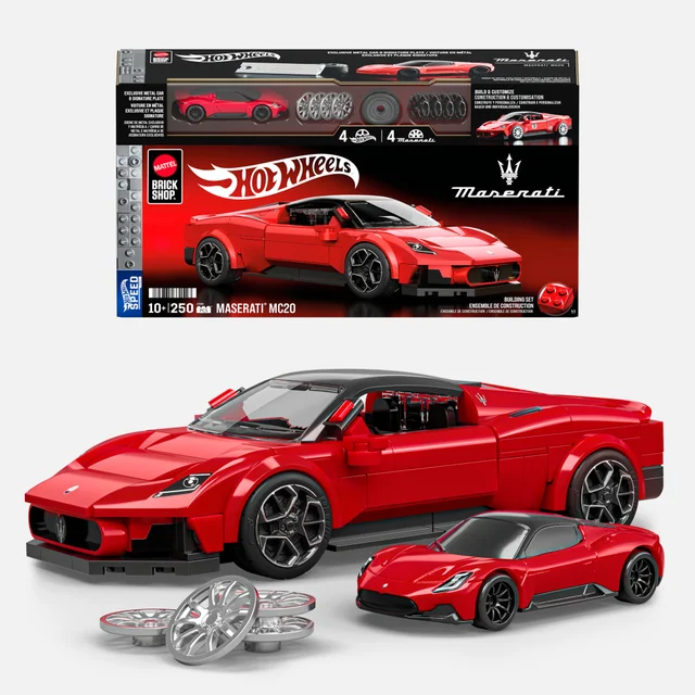 Mattel Brick Shop Hot Wheels Speed Maserati MC20 Building Set