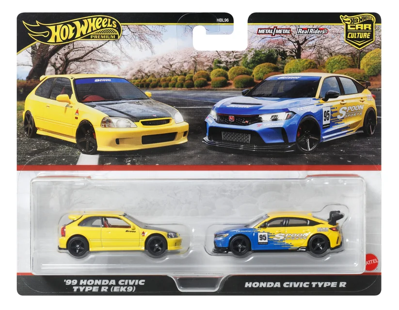 Hot Wheels Premium 2-Pack 2025 Mix 2 99 Honda Civic Type R (EK9) & 24 Honda Civic Type-R