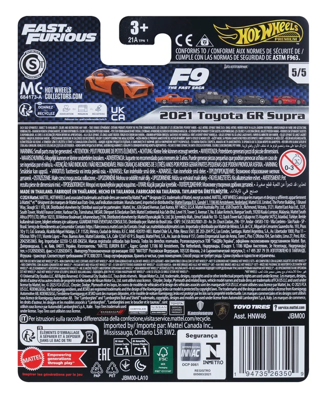 Hot Wheels Premium Fast & Furious Mix 3 2021 Toyota Supra