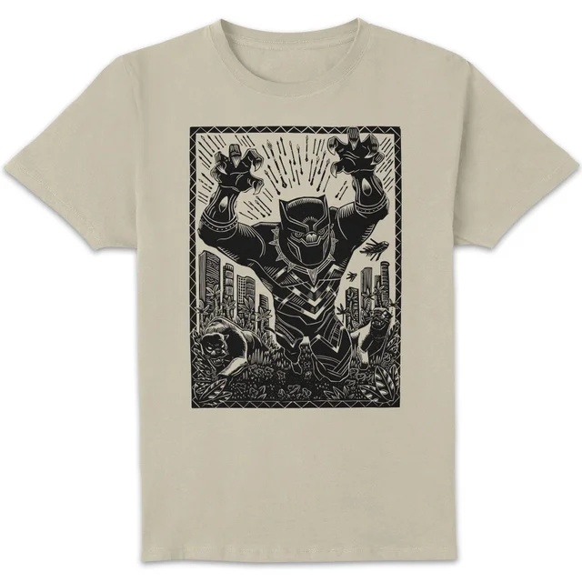 Marvel Black Panther Line Art Unisex T-Shirt - Cream