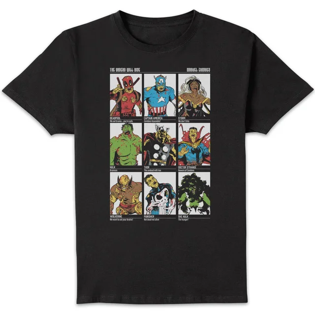Marvel Zombie Line Up Unisex T-Shirt - Black