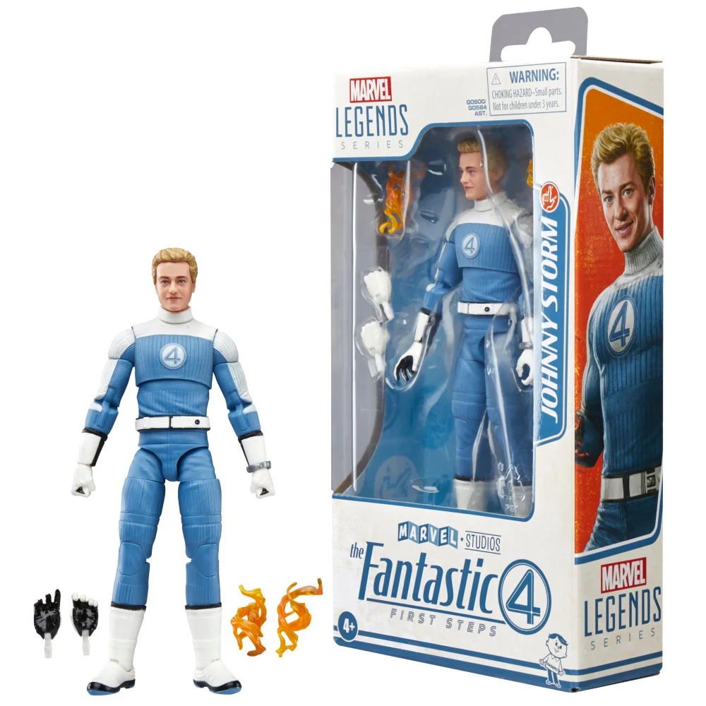 Hasbro Marvel Legends Series Johnny Storm, The Fantastic Four: First Steps 6" Action Figure Image 1
