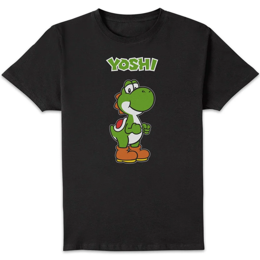 Nintendo Super Mario Yoshi Name Tag Unisex T-Shirt - Black - S Image 1