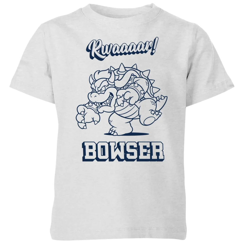 Nintendo Super Mario Bowser Rwaaar Kids' T-Shirt - Grey - 3-4 Years Image 1