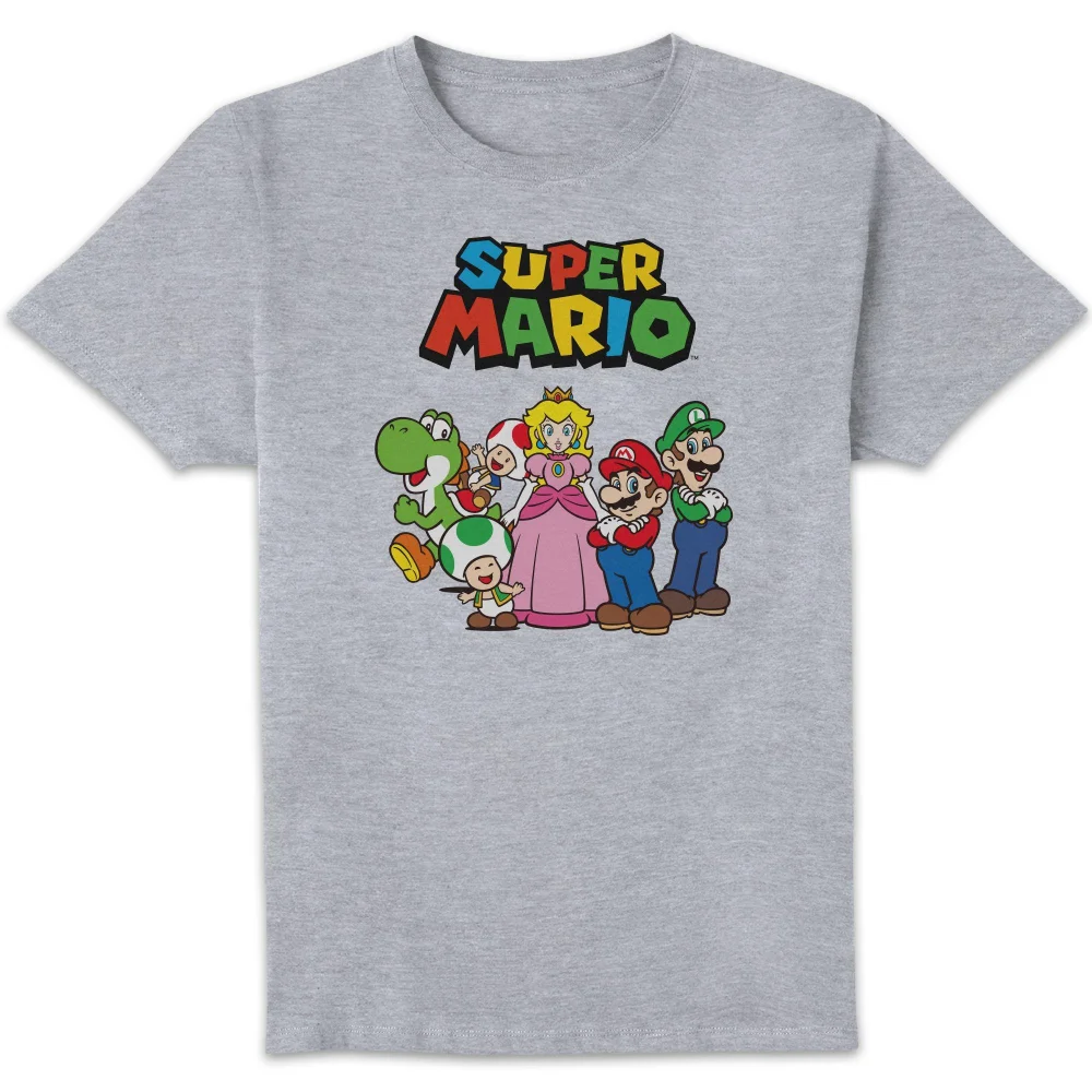 Nintendo Super Mario Vintage Group Unisex T-Shirt - Grey - S Image 1